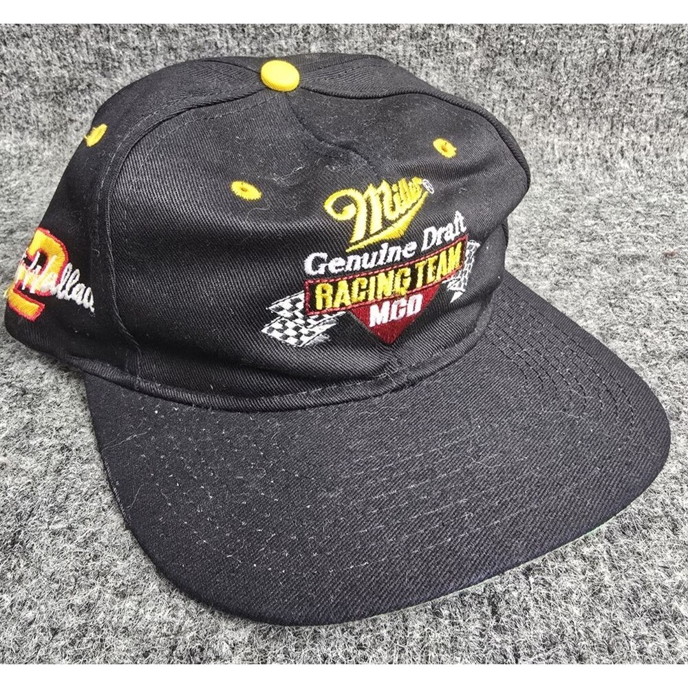 Vintage Rusty Wallace Miller Genuine Draft Racing Team Snapback Hat Cap 90s Vtg